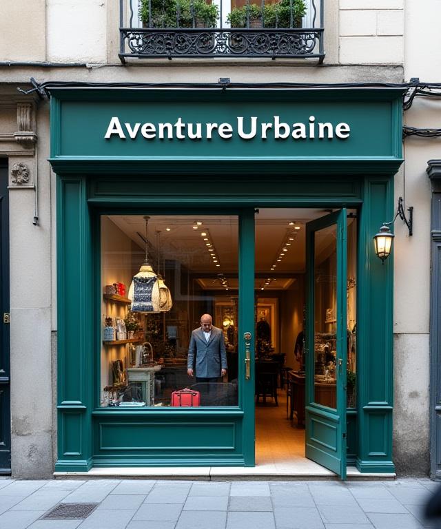 Façade du magasin AventureUrbaine à Paris.